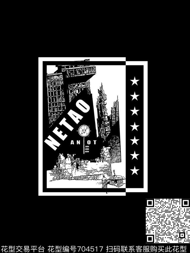 建筑几何男装T恤传统印花华亿平台下载（图片编号: 704517） - 瓦栏（Walan）