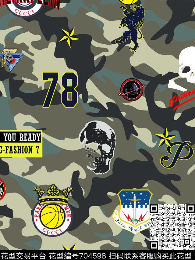 抽象迷彩章仔数码印花华亿平台下载（图片编号: 704598） - 瓦栏（Walan）