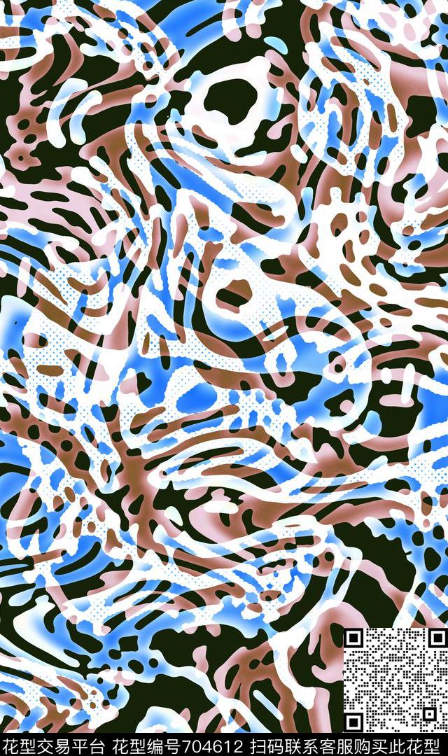 沙滩裤沙发布抽象数码印花华亿平台下载（图片编号: 704612） - 瓦栏（Walan）