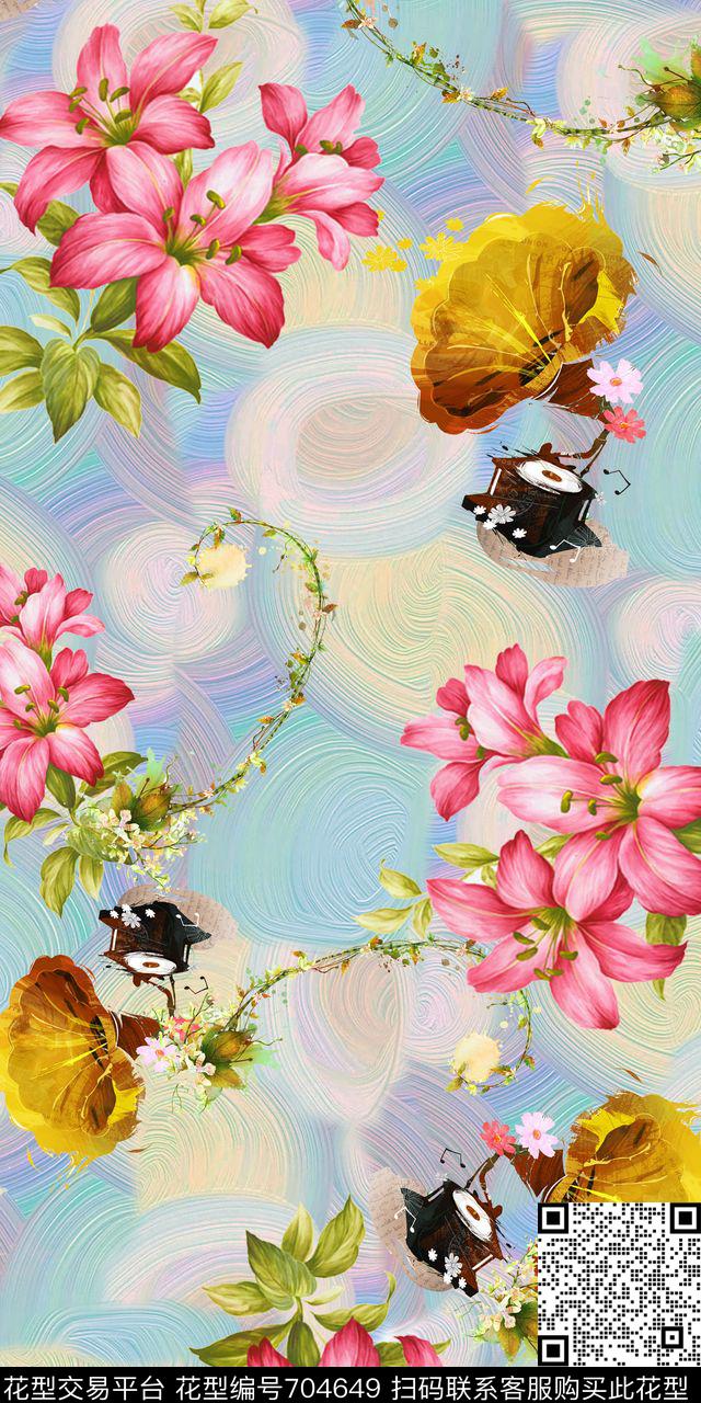 肌理底纹音响复古数码印花华亿平台下载（图片编号: 704649） - 瓦栏（Walan）