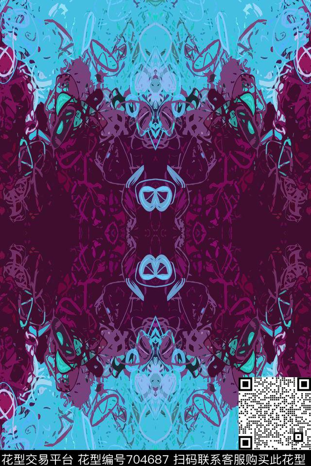 流行时尚另类条纹传统印花华亿平台下载（图片编号: 704687） - 瓦栏（Walan）