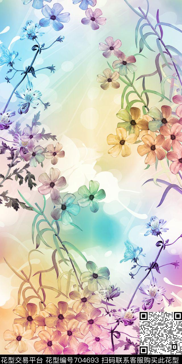 花卉花朵小碎花数码印花华亿平台下载（图片编号: 704693） - 瓦栏（Walan）