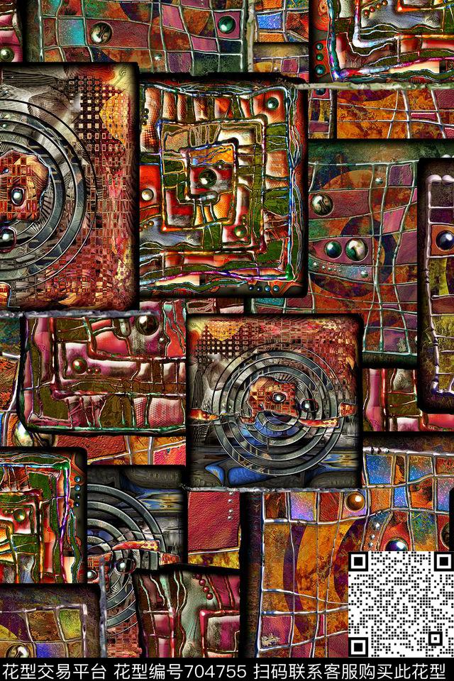 牡丹纹路民族风数码印花华亿平台下载（图片编号: 704755） - 瓦栏（Walan）