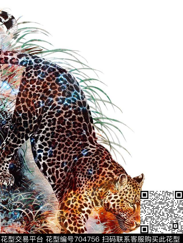 动物豹子大牌数码印花华亿平台下载（图片编号: 704756） - 瓦栏（Walan）