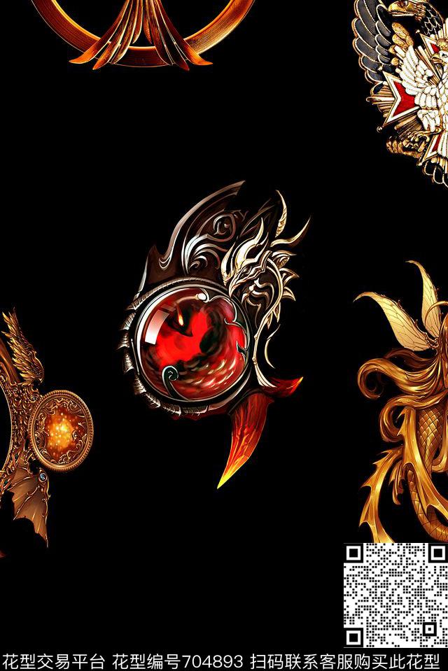 时尚欧美大牌女装夹克外套印花复古男装卫衣外套印花时尚游戏几何金属印花数码印花华亿平台下载（图片编号: 704893） - 瓦栏（Walan）