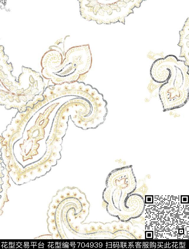 腰果佩斯利火腿花传统印花华亿平台下载（图片编号: 704939） - 瓦栏（Walan）