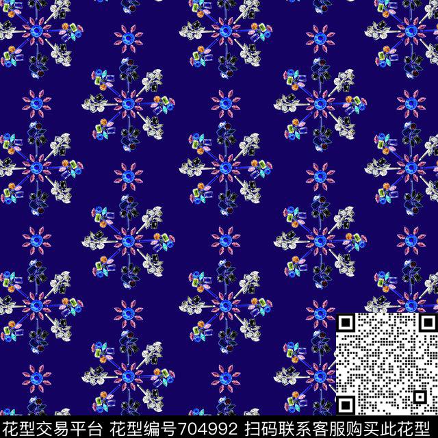 宝石石头钻石雪花花卉数码印花华亿平台下载（图片编号: 704992） - 瓦栏（Walan）