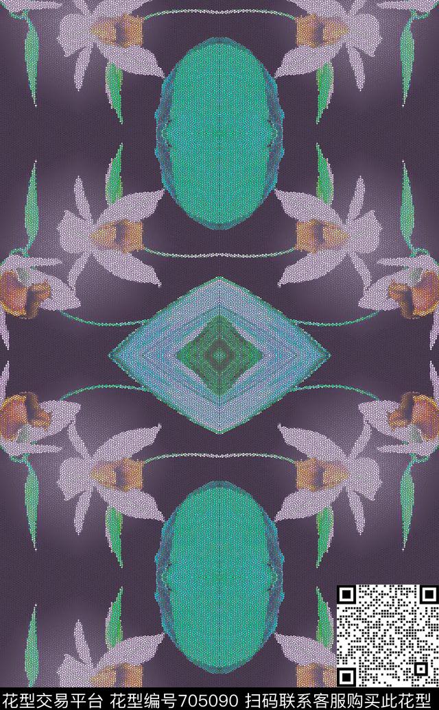 蝴蝶艺象鸟昆虫图案手绘花卉意向元素传统印花华亿平台下载（图片编号: 705090） - 瓦栏（Walan）