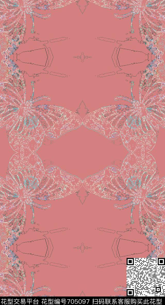 蝴蝶艺象鸟昆虫图案手绘花卉意向元素传统印花华亿平台下载（图片编号: 705097） - 瓦栏（Walan）