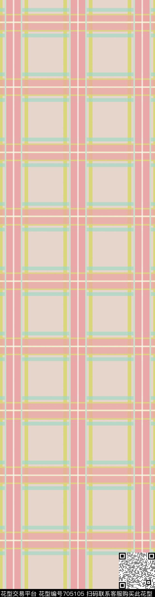 苏格兰格格子粉色数码印花华亿平台下载（图片编号: 705105） - 瓦栏（Walan）