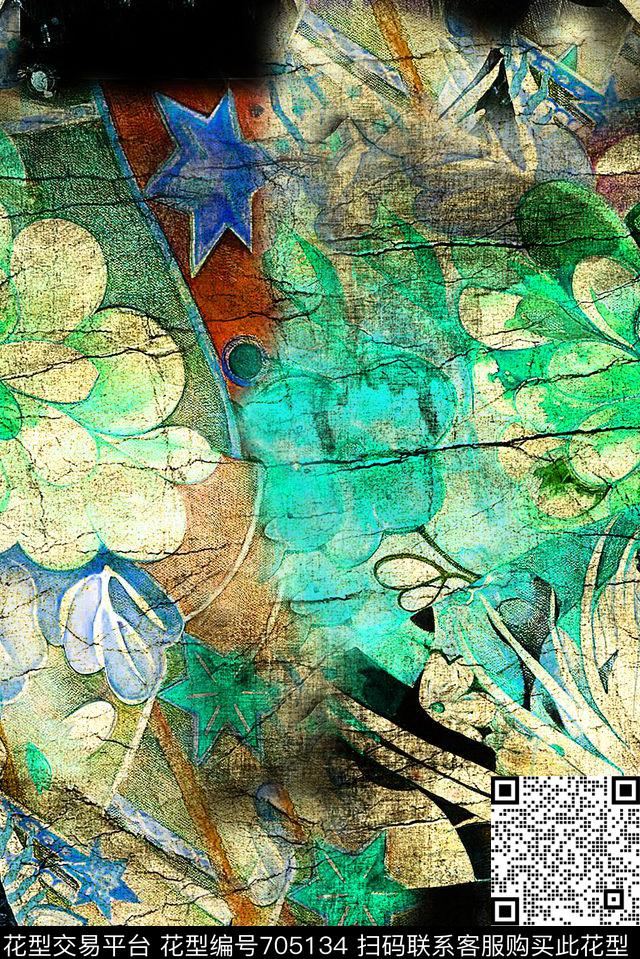 旗袍花花朵花卉数码印花华亿平台下载（图片编号: 705134） - 瓦栏（Walan）