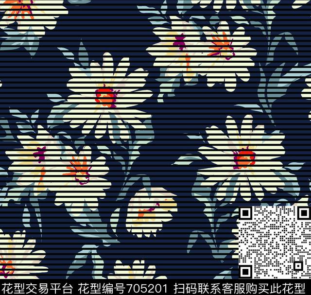 大牌手绘花卉2017年春夏女装花卉手绘花卉传统印花华亿平台下载（图片编号: 705201） - 瓦栏（Walan）