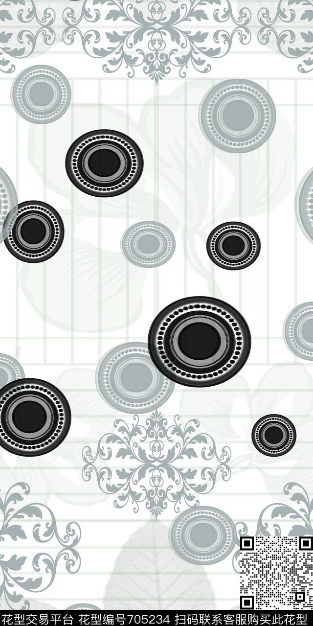 灰深灰黑。简单时尚高雅数码印花华亿平台下载（图片编号: 705234） - 瓦栏（Walan）