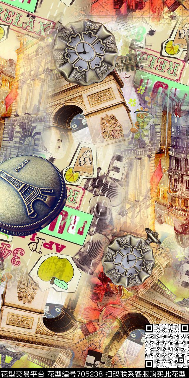 冬装手表塔数码印花华亿平台下载（图片编号: 705238） - 瓦栏（Walan）