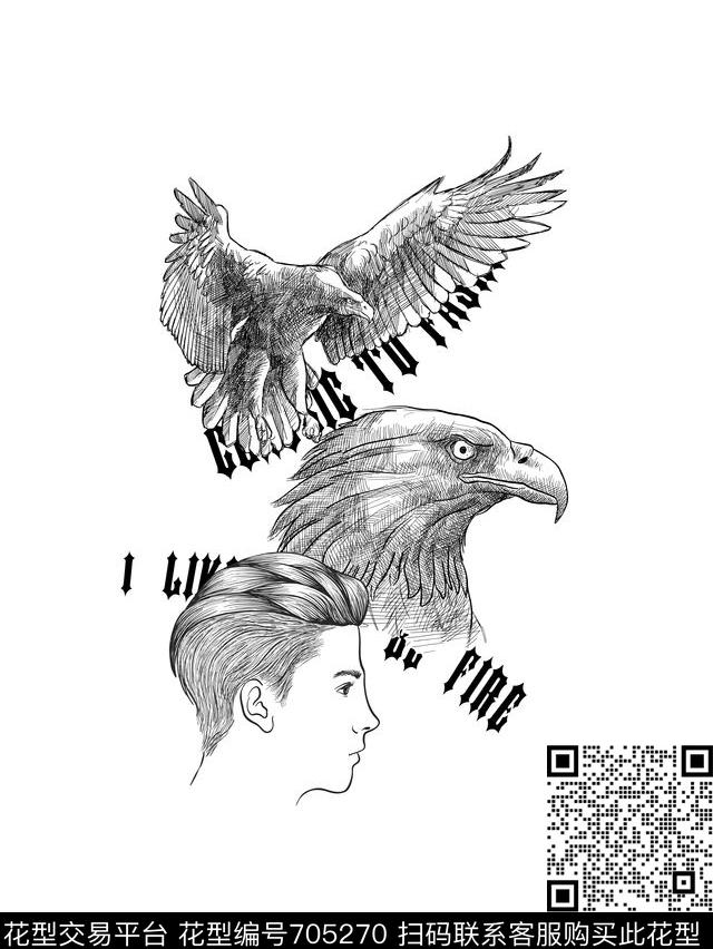 线条构造素描适用于t恤卫衣衬衫华亿平台传统印花华亿平台下载（图片编号: 705270） - 瓦栏（Walan）