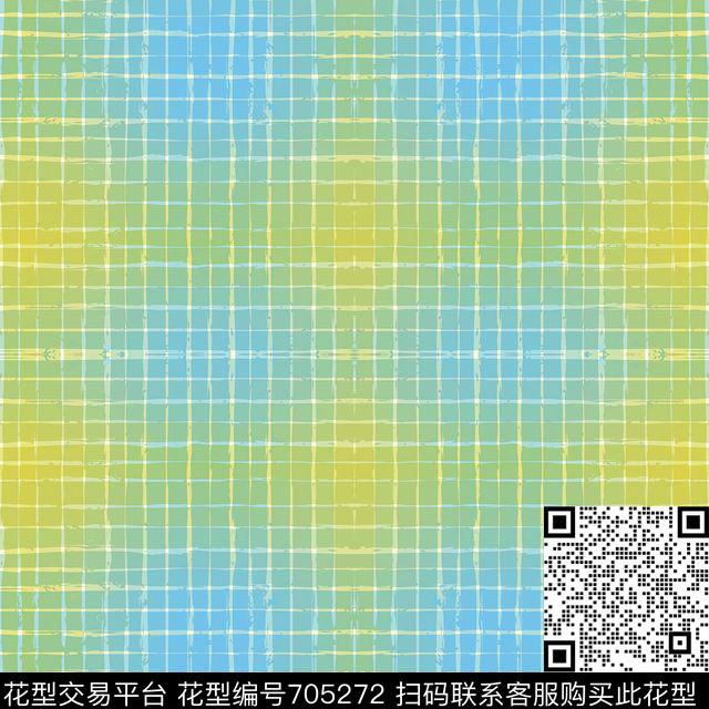 笔触色块格子传统印花华亿平台下载（图片编号: 705272） - 瓦栏（Walan）