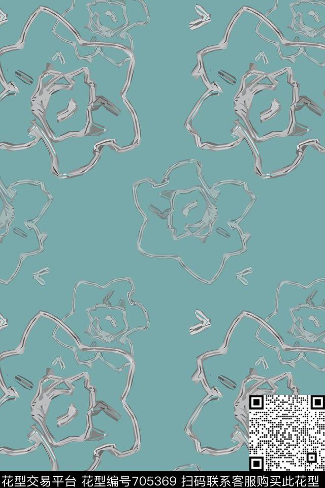 花卉意向休闲时尚民族风传统印花华亿平台下载（图片编号: 705369） - 瓦栏（Walan）