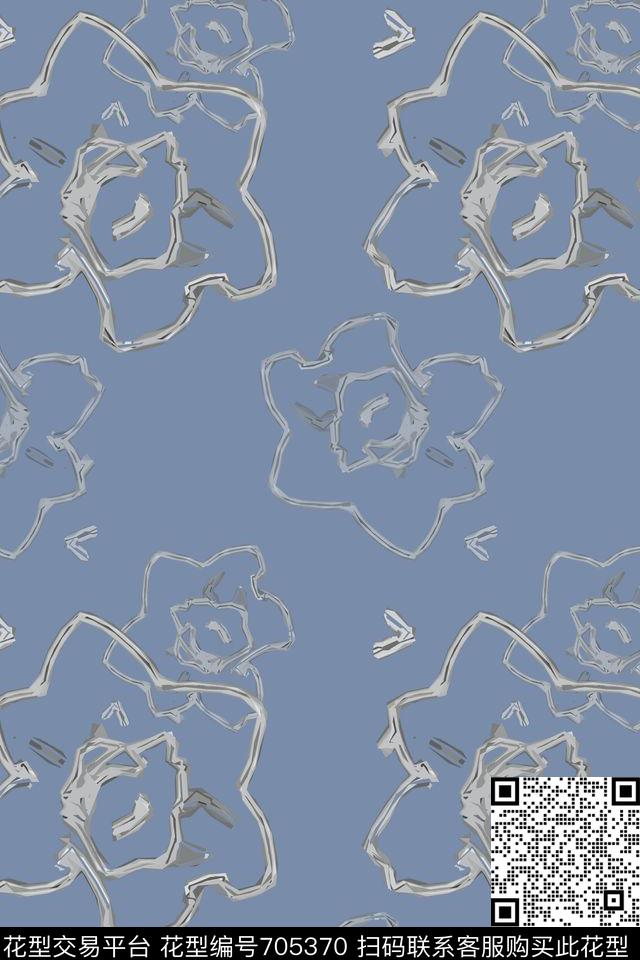花卉意向休闲时尚民族风传统印花华亿平台下载（图片编号: 705370） - 瓦栏（Walan）