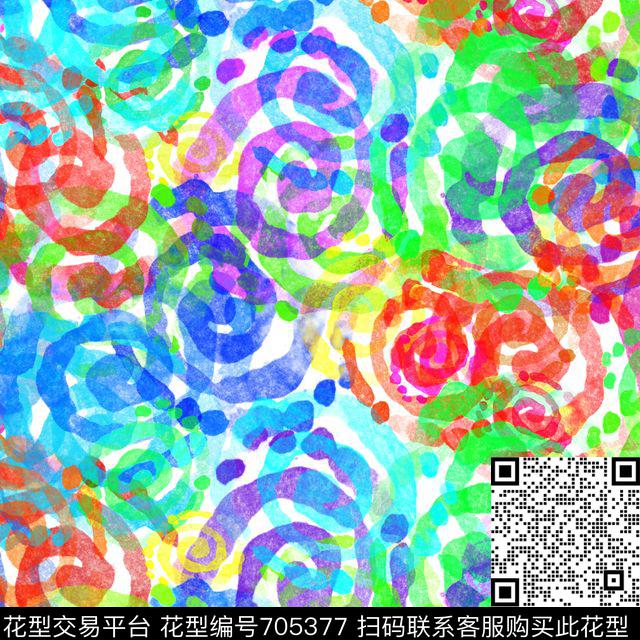 女装纹理笔触数码印花华亿平台下载（图片编号: 705377） - 瓦栏（Walan）