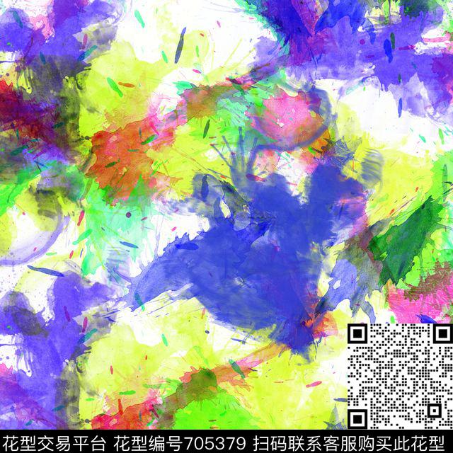 女装笔刷纹理数码印花华亿平台下载（图片编号: 705379） - 瓦栏（Walan）