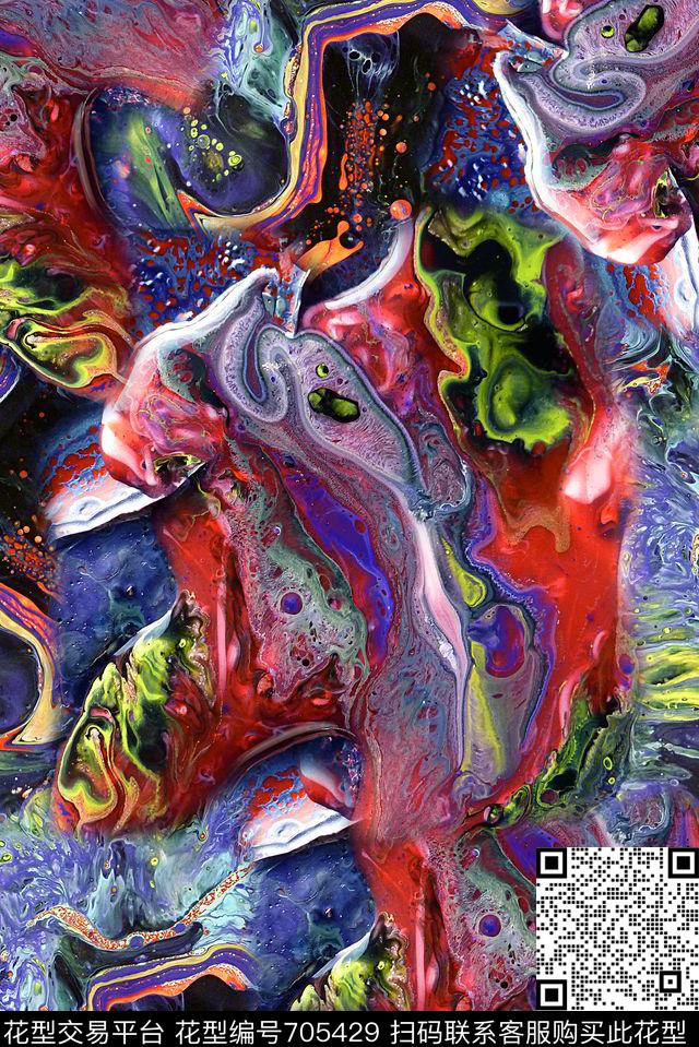 抽象手绘几何油画水彩印花时尚潮流欧美大牌复古女装夹克外套印花男装潮流卫衣印花数码印花华亿平台下载（图片编号: 705429） - 瓦栏（Walan）