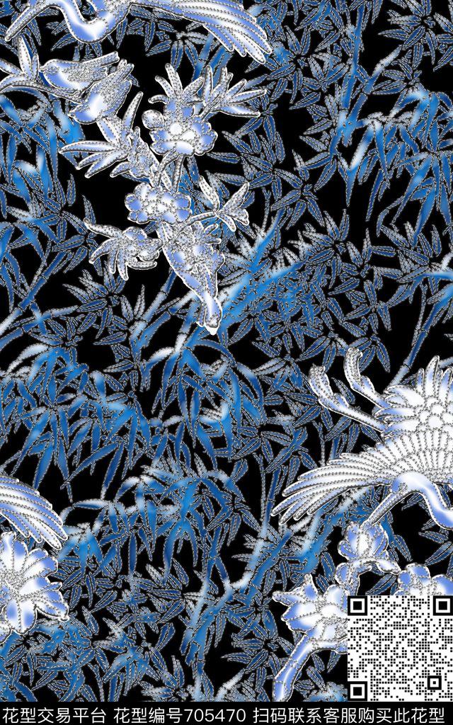 BambooChinesewind数码印花华亿平台下载（图片编号: 705470） - 瓦栏（Walan）