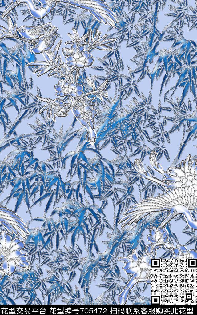 BambooChinesewind数码印花华亿平台下载（图片编号: 705472） - 瓦栏（Walan）