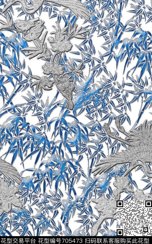 BambooChinesewind数码印花华亿平台下载（图片编号: 705473） - 瓦栏（Walan）