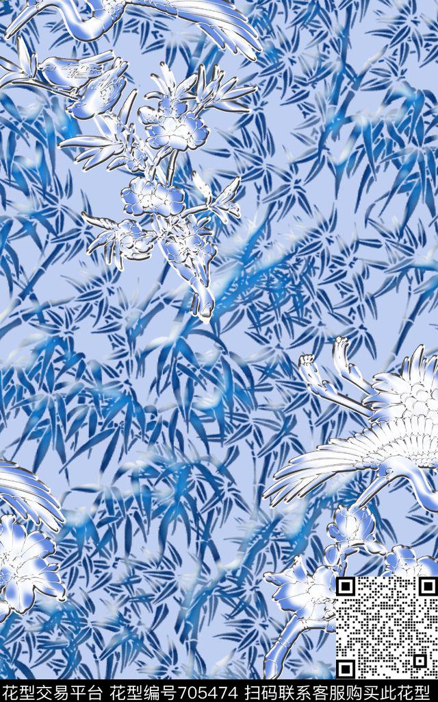 BambooChinesewind数码印花华亿平台下载（图片编号: 705474） - 瓦栏（Walan）