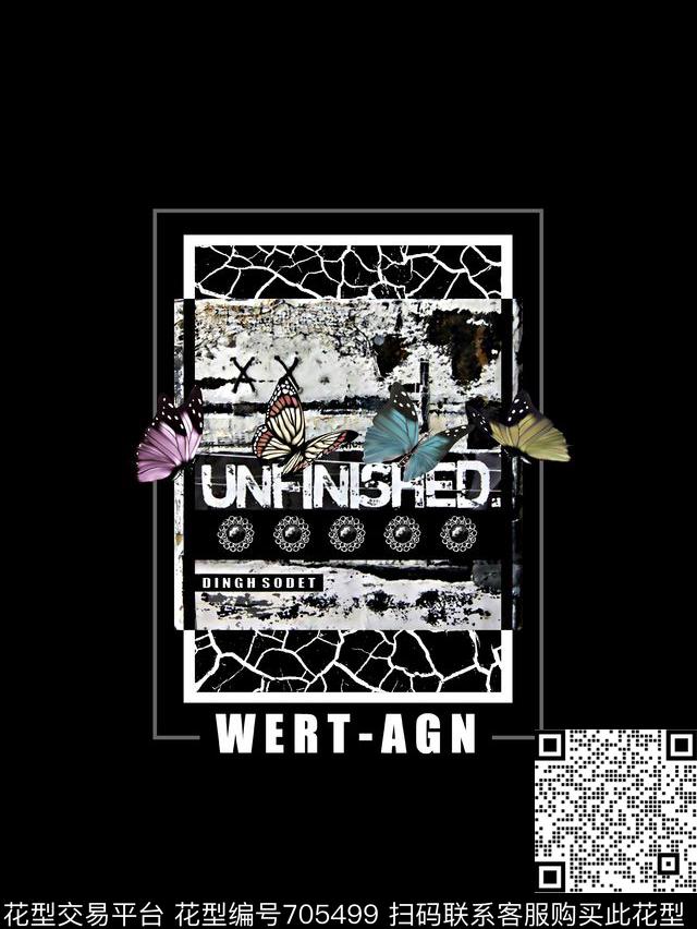 蝴蝶纹理男装T恤数码印花华亿平台下载（图片编号: 705499） - 瓦栏（Walan）