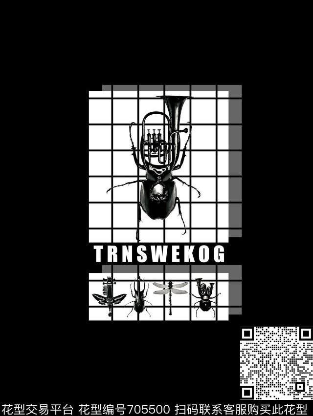 趣味昆虫图案昆虫男装T恤数码印花华亿平台下载（图片编号: 705500） - 瓦栏（Walan）