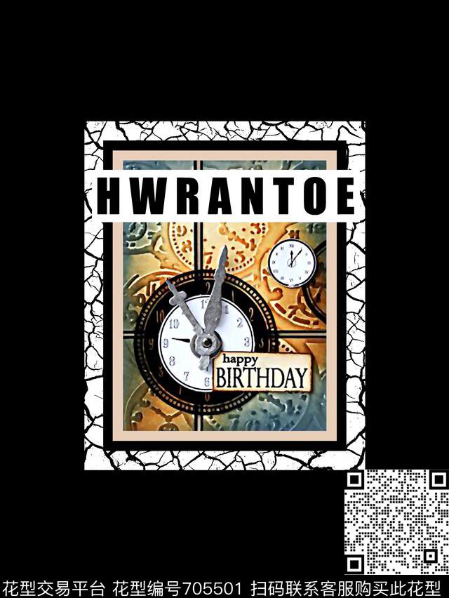 表盘纹理男装T恤数码印花华亿平台下载（图片编号: 705501） - 瓦栏（Walan）