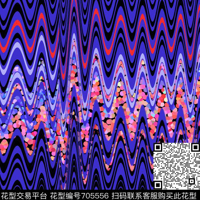 不规则锯齿波浪波浪条纹波浪数码印花华亿平台下载（图片编号: 705556） - 瓦栏（Walan）