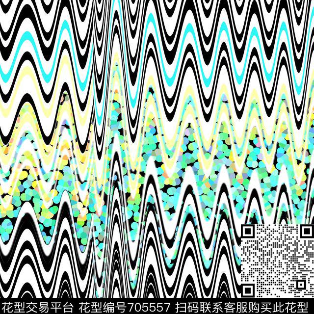 不规则锯齿波浪波浪条纹波浪数码印花华亿平台下载（图片编号: 705557） - 瓦栏（Walan）