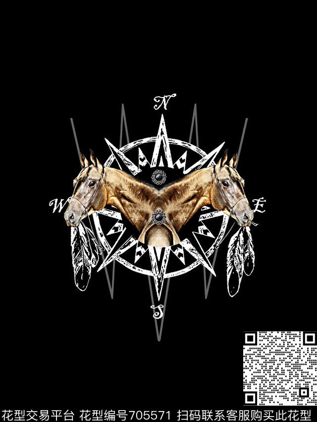 动物男装马男装T恤数码印花华亿平台下载（图片编号: 705571） - 瓦栏（Walan）