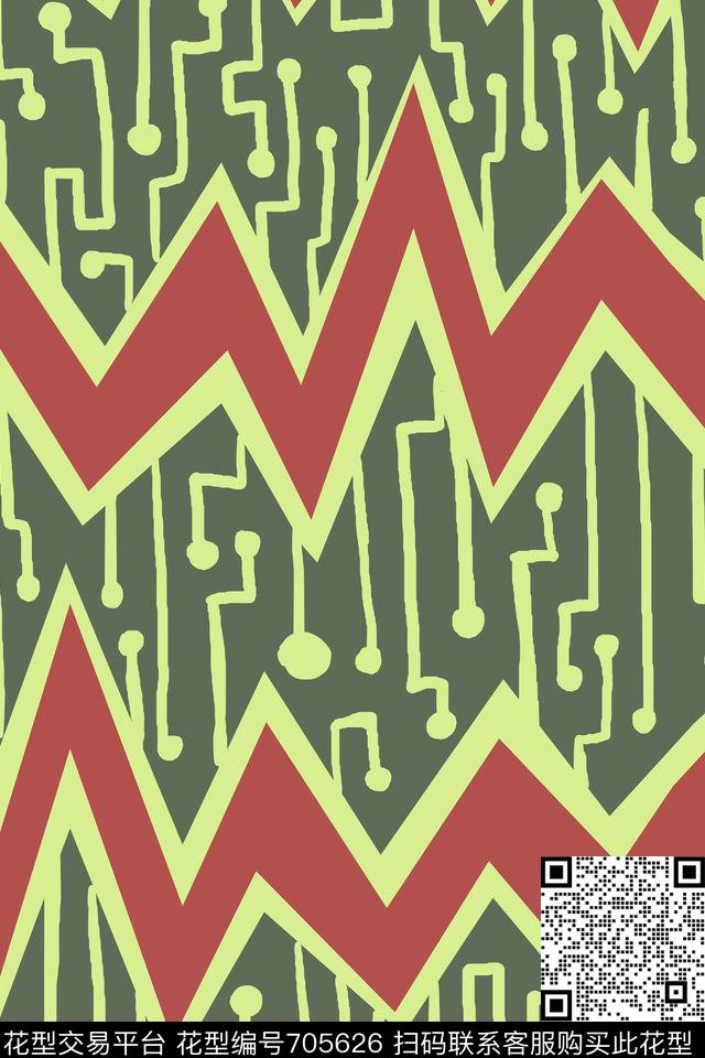 几何男装抽象肌理传统印花华亿平台下载（图片编号: 705626） - 瓦栏（Walan）