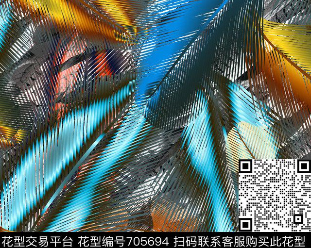 羽毛动物毛孔雀羽毛数码印花华亿平台下载（图片编号: 705694） - 瓦栏（Walan）