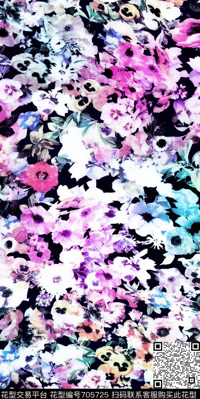 花朵小碎花花卉数码印花华亿平台下载（图片编号: 705725） - 瓦栏（Walan）