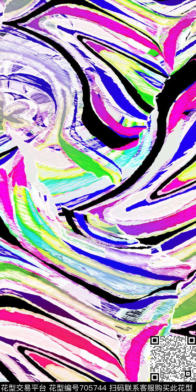 色块条子条纹数码印花华亿平台下载（图片编号: 705744） - 瓦栏（Walan）