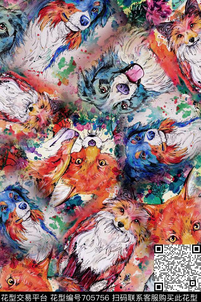 牡丹动物油画数码印花华亿平台下载（图片编号: 705756） - 瓦栏（Walan）