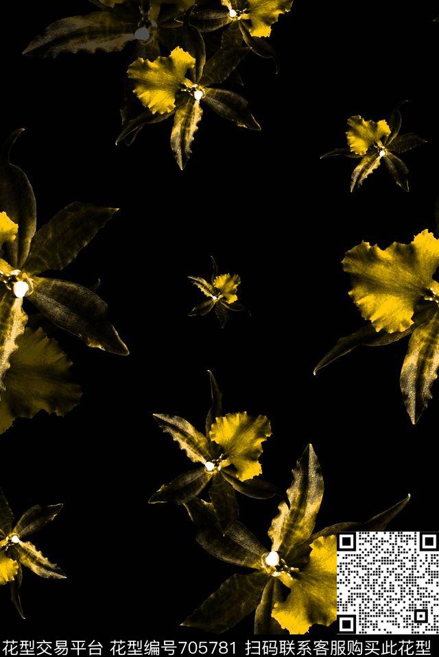 花卉女装花朵数码印花华亿平台下载（图片编号: 705781） - 瓦栏（Walan）