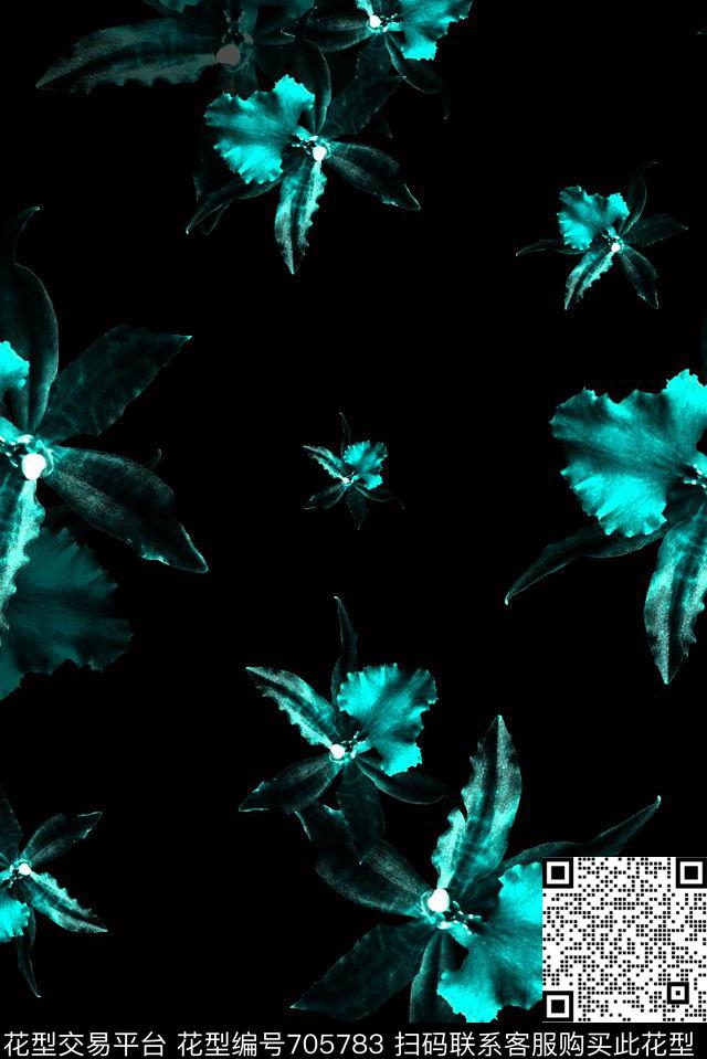 花卉女装花朵数码印花华亿平台下载（图片编号: 705783） - 瓦栏（Walan）