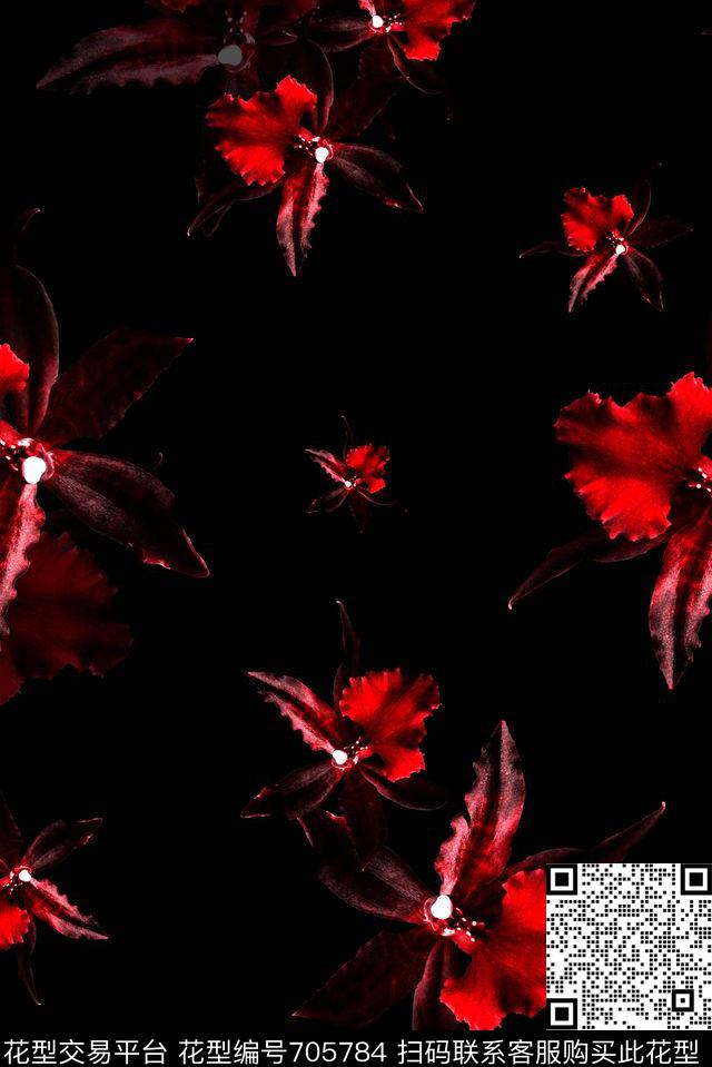 花卉女装花朵数码印花华亿平台下载（图片编号: 705784） - 瓦栏（Walan）