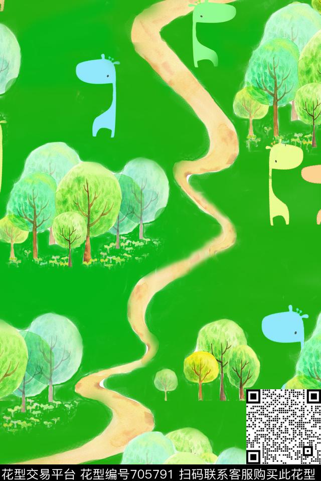 花朵手绘彩色数码印花华亿平台下载（图片编号: 705791） - 瓦栏（Walan）