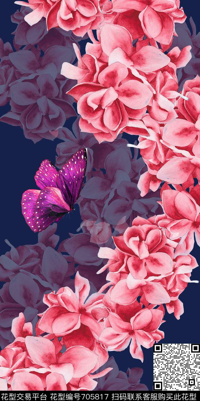 花朵花卉乱花数码印花华亿平台下载（图片编号: 705817） - 瓦栏（Walan）