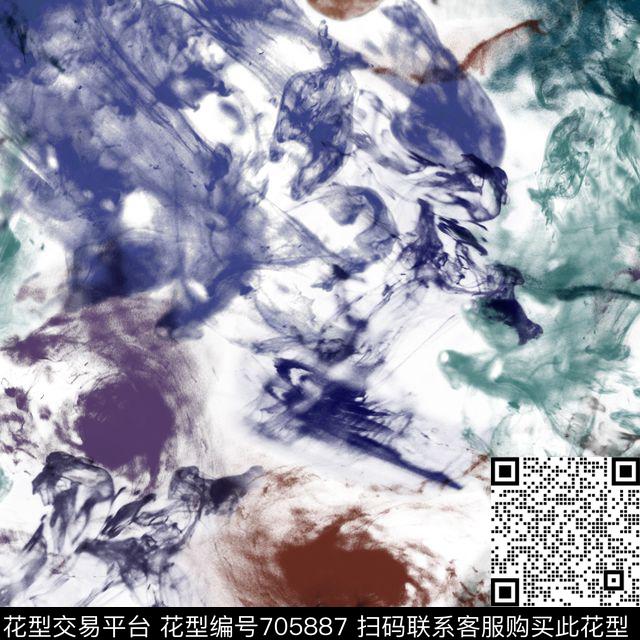 花卉云纹幻彩迷人数码印花华亿平台下载（图片编号: 705887） - 瓦栏（Walan）