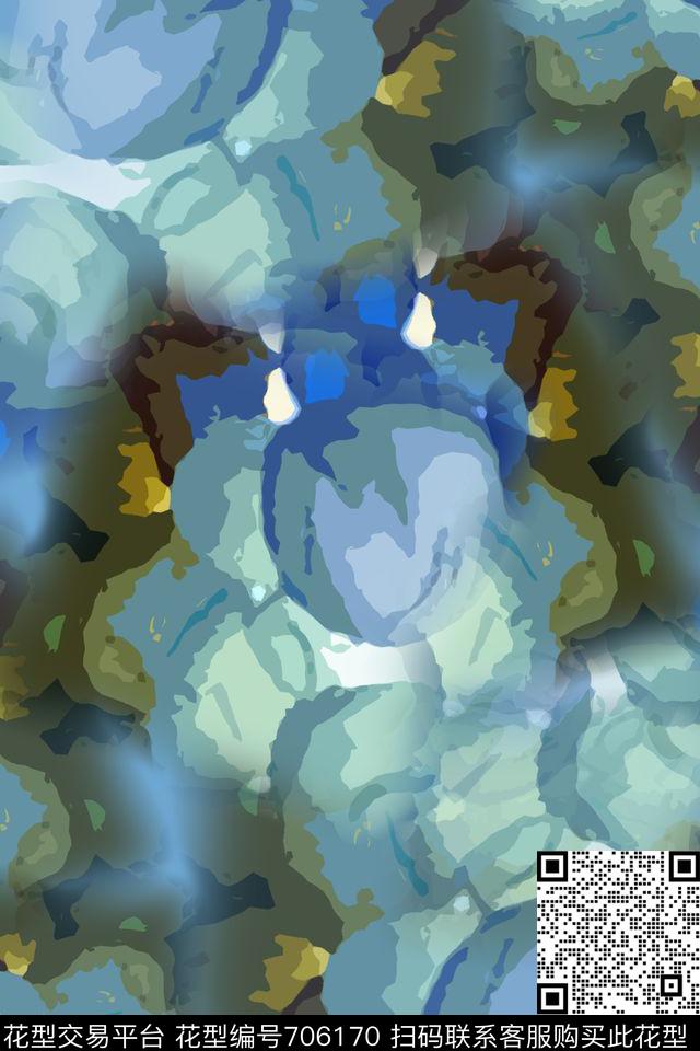 迷彩图案抽象花卉时尚抽象传统印花华亿平台下载（图片编号: 706170） - 瓦栏（Walan）
