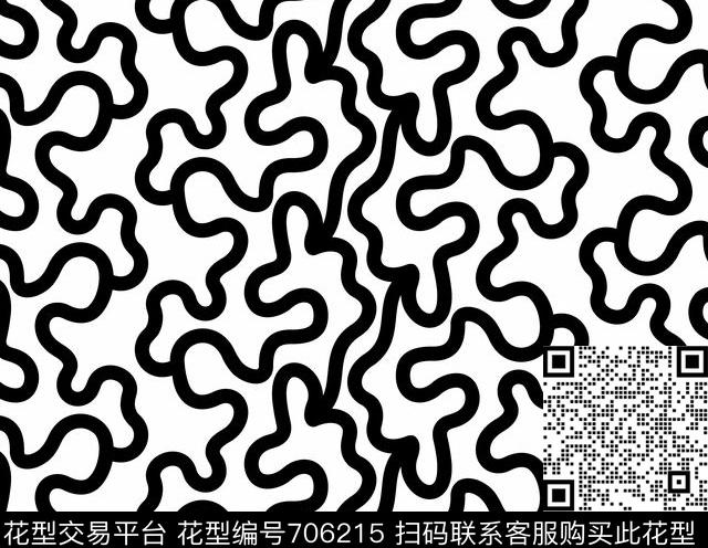 米兰时装网格经典黑白传统印花华亿平台下载（图片编号: 706215） - 瓦栏（Walan）