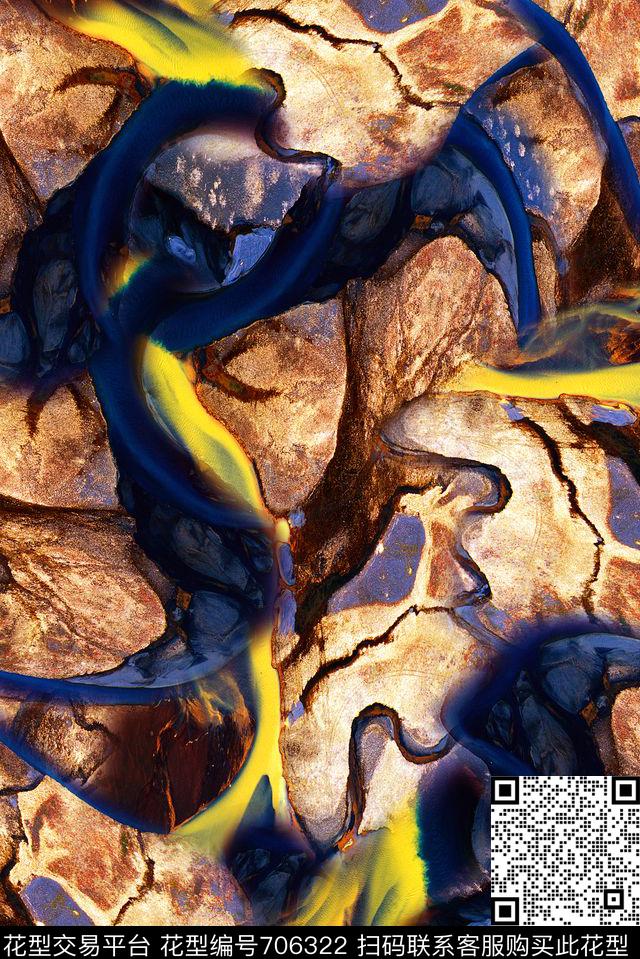 手绘水彩地理几何印花彩绘纹理印花时尚潮流女装印花数码印花华亿平台下载（图片编号: 706322） - 瓦栏（Walan）