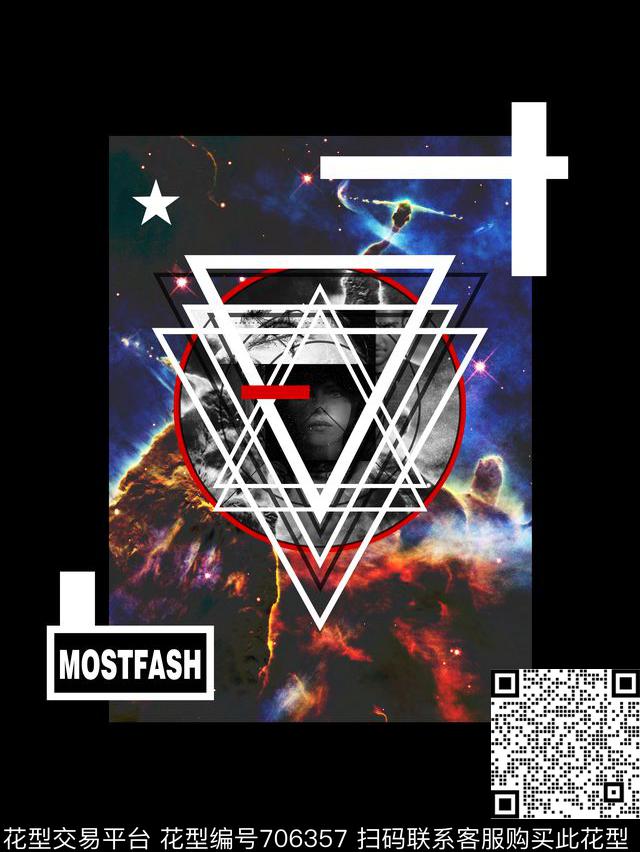 抽象几何太空数码印花华亿平台下载（图片编号: 706357） - 瓦栏（Walan）